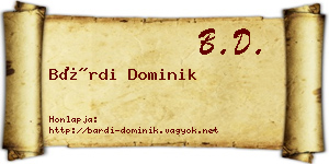 Bárdi Dominik névjegykártya